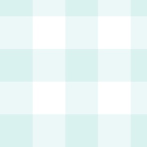 Pale Turquoise Gingham 4-INCH: Large Scale Soft Turquoise Gingham Check, Buffalo Check, Buffalo Plaid