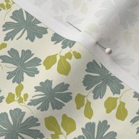 Slate Blue & Chartreuse Green Floral Leaf Design #C5 - Brighton Park 