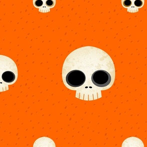 Grungy Skulls on Orange - Large