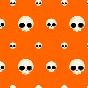 Grungy Skulls on Orange