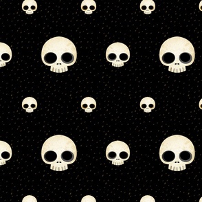 Grungy Skulls on Black