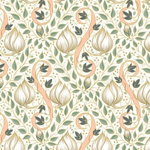 Art Nouveau -Waiting to Bloom | Small | White