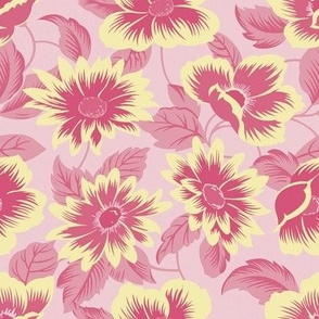 1940s floral_raspyellow