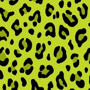 ★ LEOPARD PRINT in ACID GREEN ★ Large Scale / Collection : Leopard Spots – Punk Rock Animal Print