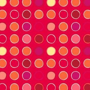 polka spots - bright tomato