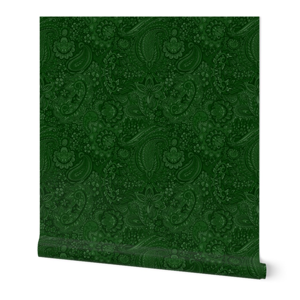 Jade green paisley  