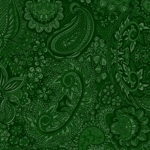 Jade green paisley  