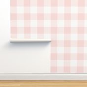 Rose Gold Gingham 4-INCH: Large Scale Light Rose Gold Gingham Check, Buffalo Check, Buffalo Plaid