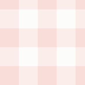 Rose Gold Gingham 4-INCH: Large Scale Light Rose Gold Gingham Check, Buffalo Check, Buffalo Plaid