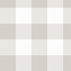 Warm Grey Gingham 4-INCH: Large Scale Warm Gray Gingham Check, Buffalo Check, Buffalo Plaid