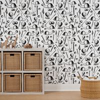 Golf Black and White Wallpaper | Spoonflower