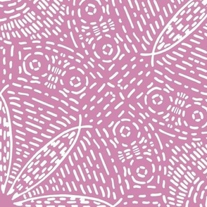 Basketweave Kaleidoscope in White on Pink