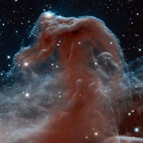 Horsehead Nebula in infrared light  / mirrored