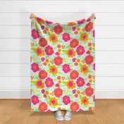 Citrus Jumbo Floral, bold colors on a white backgtoind