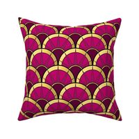 magenta gold deco fancy fan