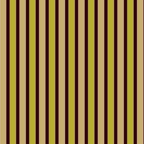 Dusty Earth Stripes (#17) - Narrow Ribbons of Wild Plum with Dusty Chartreuse and Dusty Clay