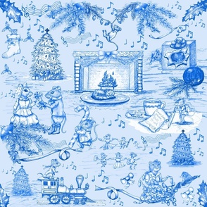 When Cat's Away toile blue