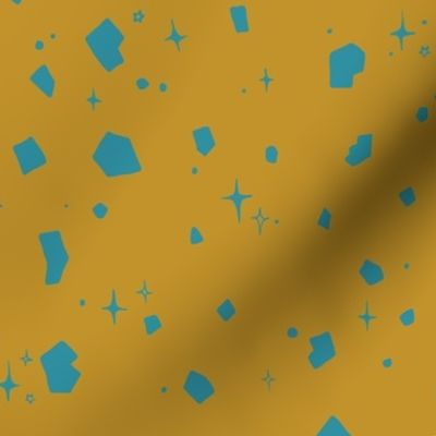 Asteroid Space Terrazzo - Gold Teal