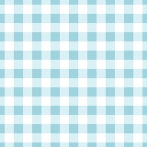 Gingham and Plaid - Aqua Gingham - half inch scale