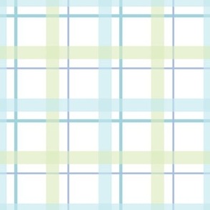 Gingham and Plaid - Aqua Lime Open Plaid - half inch scale