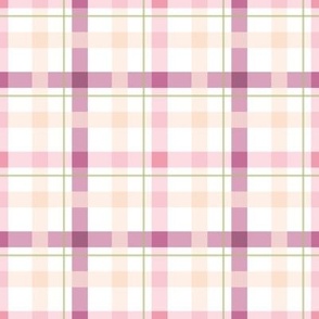 Gingham  and Plaid - Pink Peach Merlot  Plaid - half inch scale