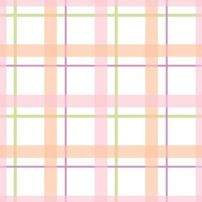 Gingham and Plaid - Pink Peach Open Plaid - half inch scale