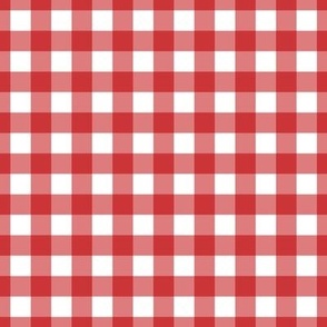 Gingham and Plaid - Red Gingham - half inch scale