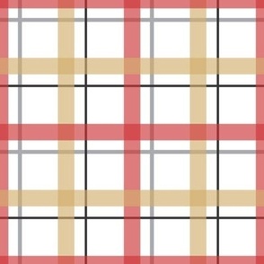 Gingham and Plaid - Red Gold Open Plaid - half inch scale