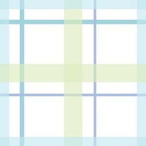 Gingham and Plaid - Aqua Lime Open Plaid - 1 inch scale