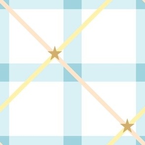 Gingham and Plaid - Aqua Star Spangled Gingham - 1 inch scale