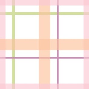 Gingham and Plaid - Pink Peach Open Plaid - 1 inch scale