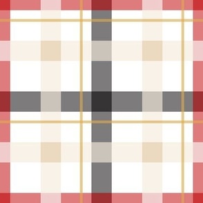 Gingham and Plaid - Red Black Tan Plaid - 1 inch scale