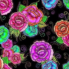 neon carnations lots o dots