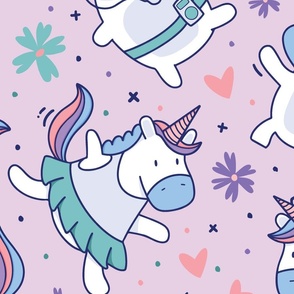 Cute Groovy Unicorns - Large Scale
