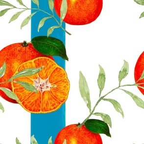 Summer, citrus ,oranges,floral Sicilian style , fruit pattern 