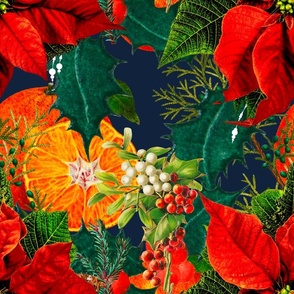 Christmas,poinsettia ,festive,mistletoe,holly,pattern 