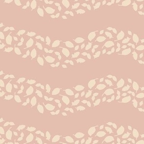 Tossed Floating Herbs & Spices Stripe Coordinate, subtle and light cream on light mauve pink neutral, medium scale