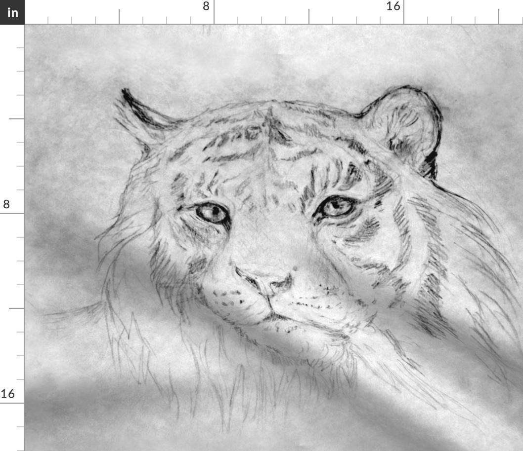 Gray Pencil Tiger Revised for Pillow