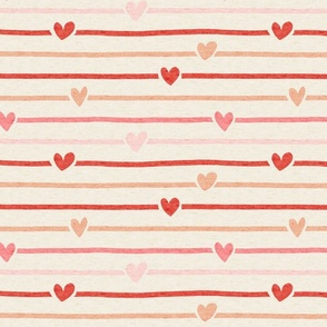 cute valentines day Pink Heart Stripes