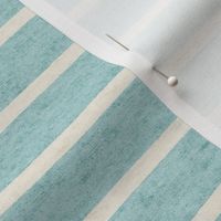 Cream Stripes on Pastel Aqua Blue