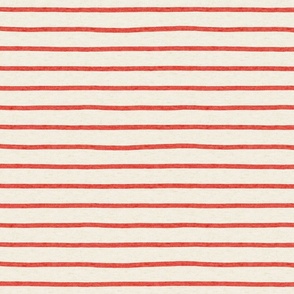 Red Stripes on Cream
