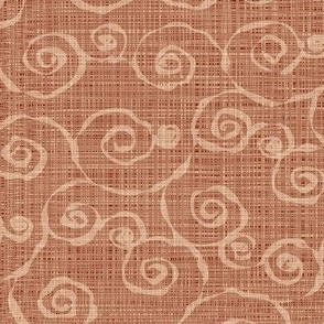 Terracotta Faux LINEN Spirals (Light) 24"