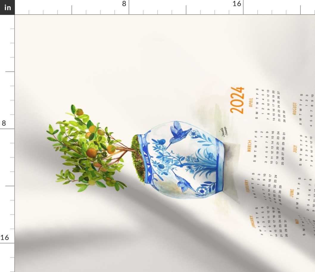 Orangerie 2024 calendar tea towel or banner
