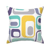 retro ovals aqua purple yellow grey white