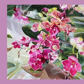 Orchid Blooms Purple-Wallhanging or tea towel