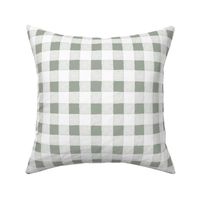 The Minimalist gingham traditional neutral plaid  design  sage green on white 