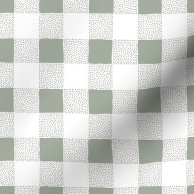 The Minimalist gingham traditional neutral plaid  design  sage green on white 