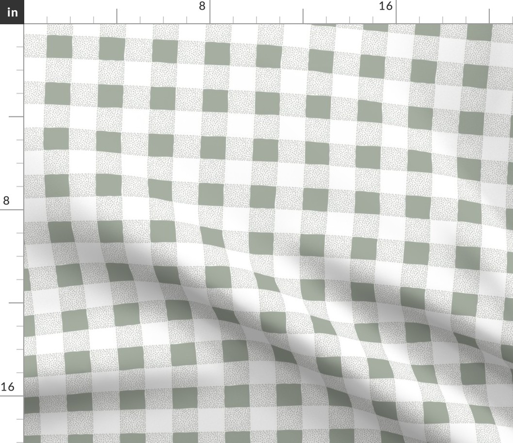The Minimalist gingham traditional neutral plaid  design  sage green on white 