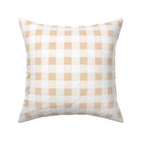 The Minimalist gingham traditional neutral plaid  design  apricot blush on white