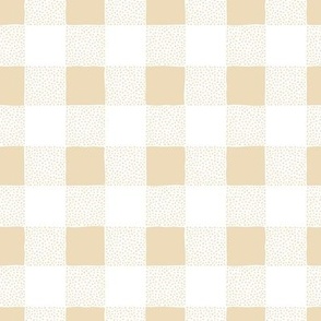 The Minimalist gingham traditional neutral plaid  design butter yellow vanilla on white